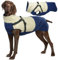 MHaustlie 2XL Warme Hundemäntel, Große Hunde Winterkleidung mit Geschirrweste Outdoor Hundejacke für große Rassen, Warmer Hundemantel & Jacken, Winddichter Hundeschneeanzug für große Hunde (Blau, 2XL)