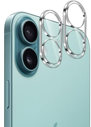 Lutree pour iPhone 16/ iPhone 16 Plus Protection Caméra, 2 Pièces 9H Dureté HD Arrière Caméra Verre Trempé, Sans Bulle Anti-Rayures Protecteur D'écran - Transparent