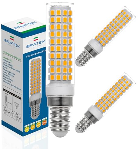 Bratek 2 LED-Lampen E14 Mais Kaltweiß 6500K 7W 1055 Lumen – Küchenhaubenlampe E14 LED in Maiskolbenform, entspricht 80W Glühlampe oder 70W Halogenlampe