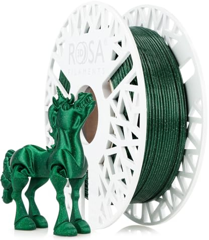 ROSA3D PLA Glitzer Filament 1.75 mm für 3D Drucker, Smaragdgrün Spule 0,5 kg