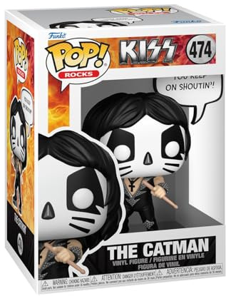 Funko POP! Sayings: KISS - The Catman (R&R All Night) | Official Music Merch - Collectable Vinyl Figurine for Shelf Display - Birthday Gift Idea for Fans and Collectors