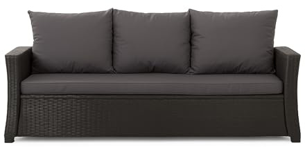 Setgarden® Bankauflage - Outdoor sitzkissen für Gartenbank für polyrattan- Polster Auflage Outdoor - Bankpolster Auflage für Sitzbank Rattan Hollywoodschaukel (Anthrazit, 160x50x50cm)