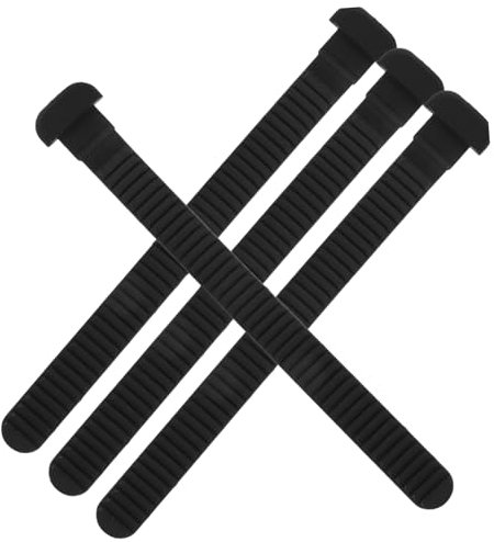 Toddmomy Boucle de réglage de la chaussure de skate pour femmes hommes sangle d'escalier pour fixer le snowboard sangles d'union ceinture d'énergie patins noirs en polyvinyle, Noir , 25.00X2.00X0.30CM