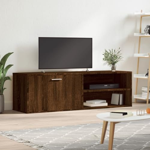 Gecheer Mobile Porta TV Rovere Marrone 120x34x37 cm Legno Multistrato,Mobiletto,Porta TV,Moderno,Mobile TV Soggiorno,Porta TV,Mobiletto TV Moderno,Armadio per TV,Consolle TV,Mobile per TV,P833550