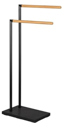 Home Creation Handtuchhalter, Bambus und Stahl, 37 x 20 x 79,5 cm, Schwarz (Bambus)