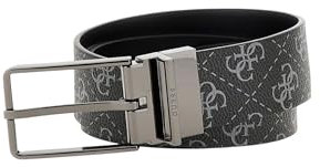 GUESS Gürtel Milano Adjustable and Reversible Belt W95 Dark Black Multi schwarz kürzbar wendbar