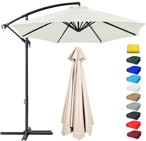 YAVYAV Cubierta De Repuesto Para Sombrilla De Patio 6 Varillas/8 Varillas, Tela De Recambio Sombrilla, Tela De Repuesto Para Paraguas Exterior(Beige,6ribs: 300cm)