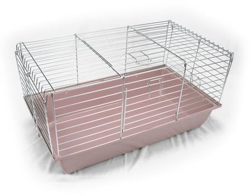 ZooPaul Hasenkäfig komplett mit Gitter 78x47x37cm (rosa)