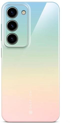 ONEFLOW Splash Cover für Samsung Galaxy S23 Hülle mit Design Muster, Handy Schutzhülle mit Kameraschutz, Case Bedruckt extra dünne Handyhülle, Mint Beige Rosa Verlauf