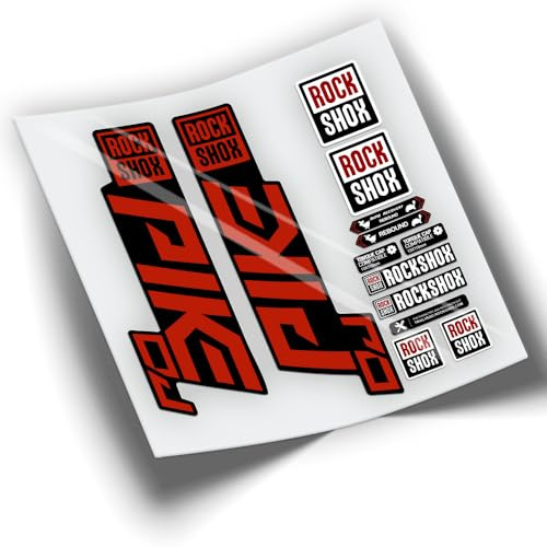 REF:VP384 Aufkleber, kompatibel mit Rock-Shox PIKE DJ 2021-2025 MTB, Sticker, Aufkleber, Aufkleber für Mountainbikes, Rot