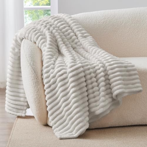 BEDELITE Coperta Pile Divano Singolo - Plaid Morbida Invernale per il Letto, Grigio Chiaro 125x150 cm