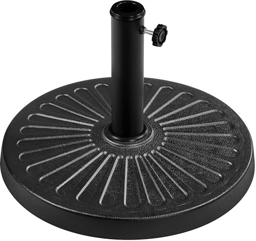 Yaheetech Pied de Parasol 12 kg Lestage pour Parasols en Résine et Fer pour Terrasse, Piscine, Patio, Jardin, Restaurant Φ46×33 cm Noir