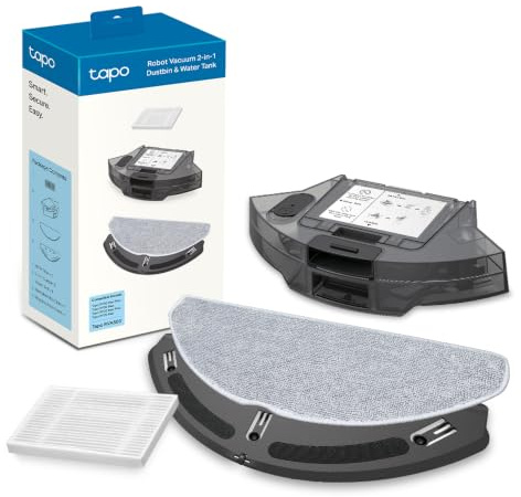 Tapo RVA500 Original Ersatzset für Tapo RV20/RV30 Serie, Staubbehälter & Wassertank, Wischtuch Ersatz-Set und HEPA-Filter