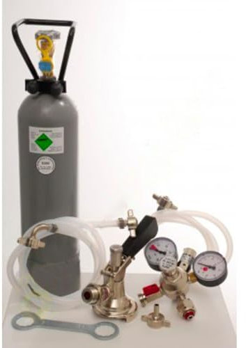 ich-zapfe Ensemble d'accessoires pour Kontakt à 2 Lignes avec 1x a raccord combinée et 1x raccord Creuse et Bouteille de Co2 de 2 kg