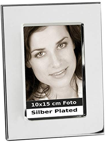 SILBERKANNE Bilderrahmen Milano 10x15 cm Foto Holzrücken Silber Plated Premium versilbert