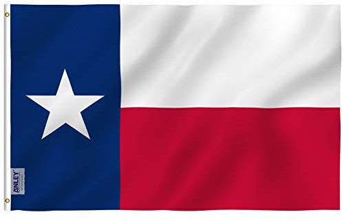 ANLEY Fly Breeze Bandera del estado de Texas de 4x6 pies - Color vivo y resistente a la decoloración UV - Encabezado de lienzo y doble costura - Banderas Texan TX Poliéster con arandelas