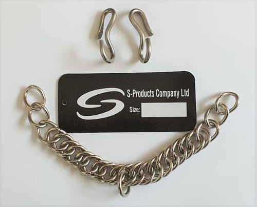 S-Products Double Link Curb Chain and Hooks Set For Pelham Kimblewick Weymouth Horse Bits