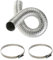 Ducting Aluminium Hose with Two Clips - Flexible Duct Pipe with 2 Clamps - Extractor Fan Tube with 2 Bands (75mm)