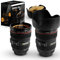 TrAdE Shop Traesio Tazza per Bevande A Forma di Obiettivo di Macchina Fotografica con Coperchio