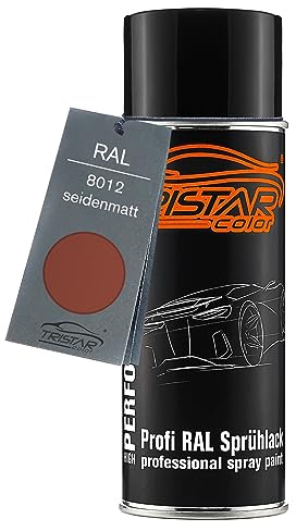 TRISTARcolor RAL 8012 Rotbraun seidenmatt Lack Spraydose | Sprühdose 400 ml, schnelltrocknend