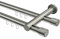 Interdeco Edelstahl Optik Innenlauf Gardinenstange 20 mm Ø doppelläufig Platon Santo, 320 cm