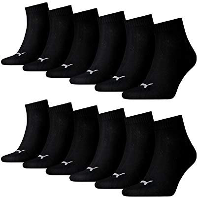 PUMA Herren Quarters 12er Pack Sportsocken (DE/NL/SE/PL, Numerisch, 39, 42, Regular, Regular, Black)