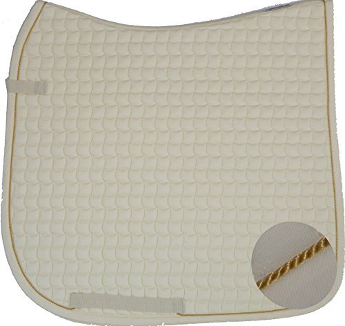 ESKADRON Cotton Schabracke creme, einer dünnen Kordel (Litze) in goldfarben, Form:Pony Dressur