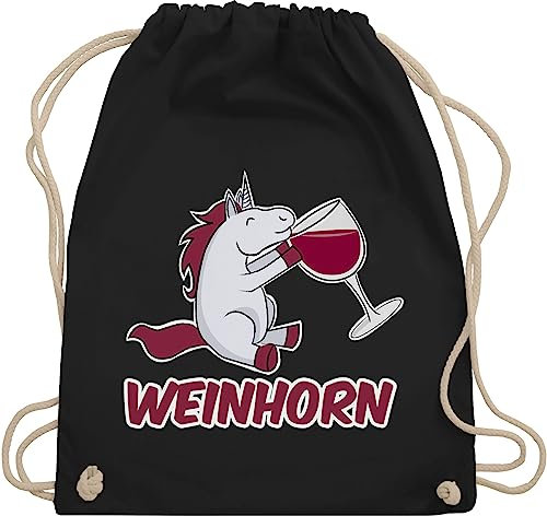Turnbeutel Rucksack - Einhorn Geschenk Unicorn - Weinhorn - Unisize - Schwarz - einhörner wein beutel einhorn, spruch rucksäcke unicorns turnsackerl einhörnern tasche sprüche stofftasche