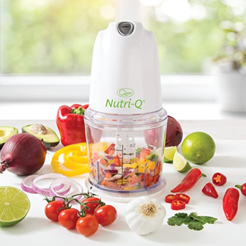 Nutri-Q by Quest Mini Food Chopper with 0.5L Bowl, 2 Speeds with Turbo Boost, Mini Food Processor for Vegetables, Onion, and Salad - 260W