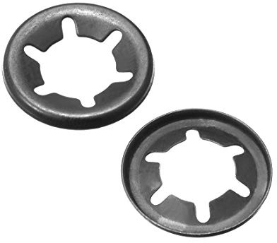 sourcing map 100 Stück Sicherungsscheiben Sicherungsclips Drücken Verschluss Innenzahn Klemmscheiben Unterlegscheiben M10 x 19mm 65Mn Schwarz
