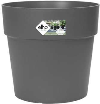 elho Vibia Straight Rund 25 - Blumentopf für Außen - Ø 24.3 x H 23.2 cm - Schwarz/Anthrazit