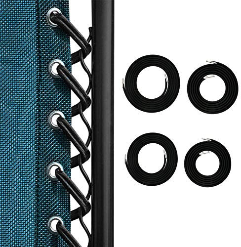 SunnyZoo Professionelle Ersatzschnüre für Zero Gravity Stuhl (4 Schnur), Zero Gravity Recliner Reparaturwerkzeug für Lounge-Stuhl, Bungee Chair Cord (schwarz)