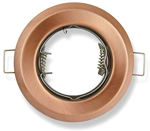 6x Einbaurahmen Set rund für GU10 230V - geeignet für LED und Halogen-Leuchtmittel - Rahmen in schöner Optik - Einbaustrahler hochwertig verarbeitet | bronze