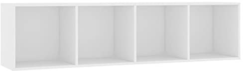 vidaXL Bibliothèque/Meuble TV, Armoire de Télévision avec Compartiment, Étagère à Livres de Salon Salle de Séjour Intérieur, Moderne, Blanc