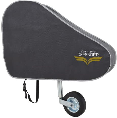 Caravan Defender Tow Hitch Cover | Universal Waterproof Trailer Hitch Protector with Straps – Towing Accessory for Caravans and Trailers (Dark/Silver Trim)