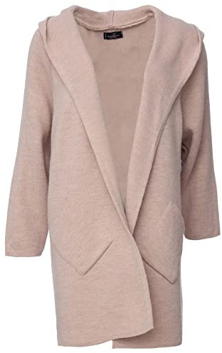 Zwillingsherz Strickjacke Cardigan für Damen - Hochwertiger Mantel Überwurf warm kuschelig weich mit Kapuze - Cape Umhang Strick Frühjahr Herbst Winter