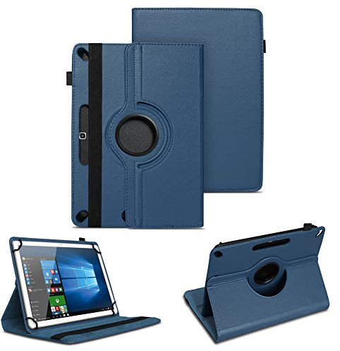 NAUC Tablet Tasche kompatibel für ODYS Space One 10 / SE Schutzhülle Universal Kunst-Leder Hülle Standfunktion 360 Drehbar Cover Case, Farben:Blau