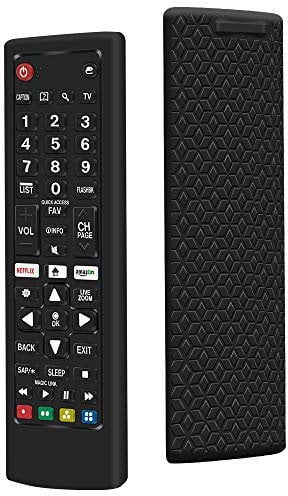 Custodia in Silicone per LG Telecomando AKB75095308 AKB74915324 AKB73715601 AKB75095307 Telecomando, Anti-Scivolo Antiurto Protettiva Cover Cassa Copertura per LG Smart TV Remote AKB7 serie (Nero)