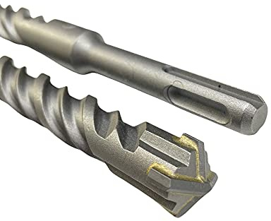 SDS Plus Cross Head Hammer Drill Bit - 4 Point X Head Cutter Carbide Double Twisted - Drilling Masonry, Concrete, Brick, Stone (12 x 260mm)