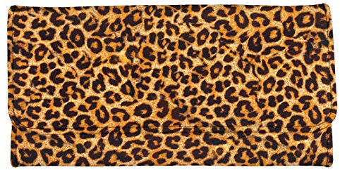 Binienty Portefeuille en cuir pour femme - Porte-monnaie à trois volets - Cadeau pour la fête des mères, Motif léopard Marron (Marron) - D97
