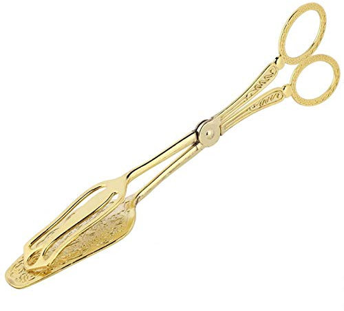 Retro-Brotzangen Im Arabischen Stil Geschirrzangen Mehrzweck-Gold- und Silber-Kuchenzangen Backwerkzeuge Rutschfestes Buffet Barbecue Servierzangen(Goldener spitzer Kopf)