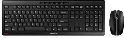 CHERRY STREAM DESKTOP RECHARGE, Wireless Desktop Set, EU Layout (QWERTY), 2.4 GHz RF, Quiet Keystrokes, Rechargeable, Black