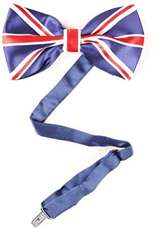 Seidige Satin-Fliege mit Union-Jack-Flagge, verstellbare seidige Satin-Fliege Königin Elizabeth Platinum Jubiläum 70 Jahre Kleid Dekorationen