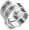JewelryWe Schmuck Personalisiert Ring Herren Damen mit 3 Namen Gravur Namensring Edelstahl Breit Offener Twist Ring verstellbar Bandring Fingerring Silber
