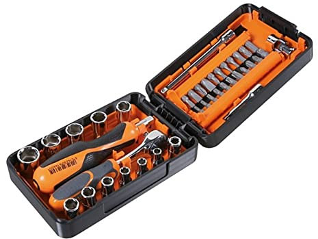 BETA 900/C39N - Assortimento di 11 chiavi a bussola esagonali, 21 inserti per avvitatori e 7 accessori, in cassetta di plastica