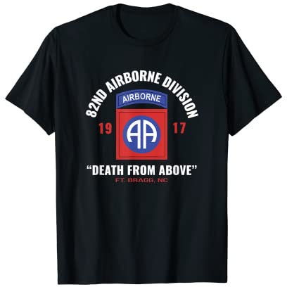 82nd Airborne Division T-Shirt - Herren, Erwachsene, Militärinteressierte, Kurzarm, T-Shirt, Schwarz, S