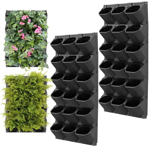 WMLBK Vertikale lebende grüne Wand mit 36 Töpfen, selbstbewässernde Blumentöpfe für den Innenbereich, 495 x 145 x 188 mm, Wandpflanztopf, einfache Installation, selbstbewässernder Wand-Pflanztopf für