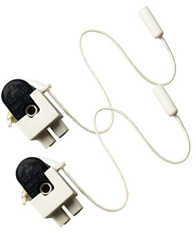 DOITOOL Zugschalter Schnurschalter Lampenzubehör 2 Stück Ersatz Zugschnur mit Anschlussstück für Deckenleuchte und Wandlampe Installieren Geeignet für Schlafzimmer oder Badezimmer