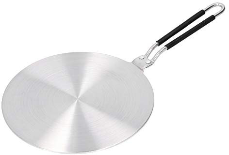 Induction Hob Converter Plate, Silicone Handle Cover, Stainless Steel Adapter Plate, Heat Diffuser for Gas Hob, Electric Cooker, and Kitchen Use