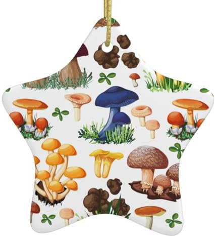 Japanische Malerei Pilz Druck Weihnachtsbaum Dekorationen Xmas Stern Keramik Hängende Ornamente Partyzubehör